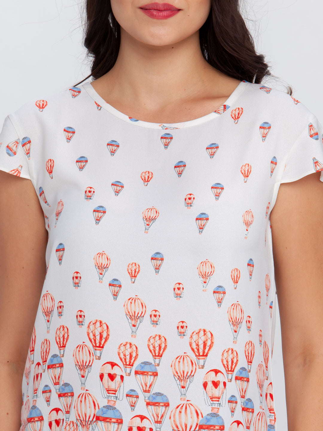 Off White Printed Top For Women