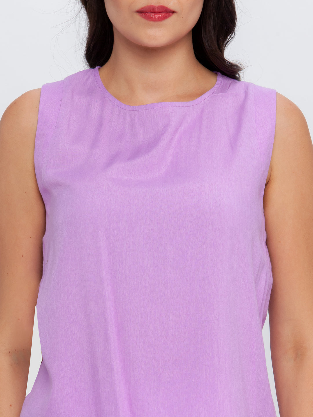 Purple Solid Top For Women