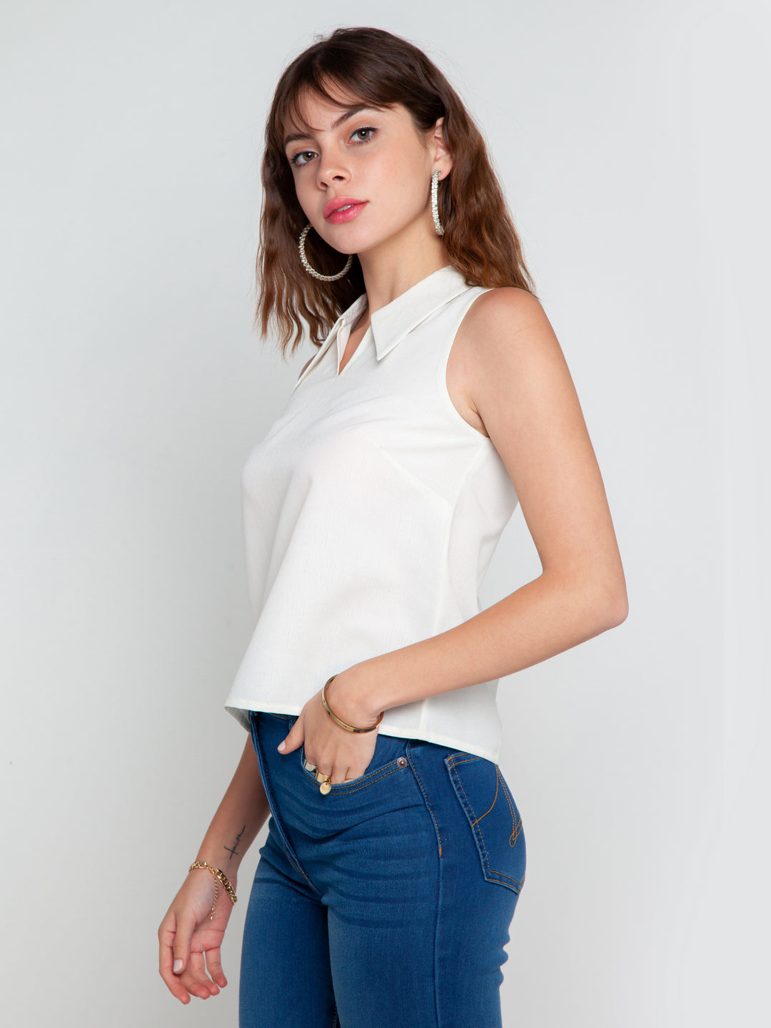 White Solid Top