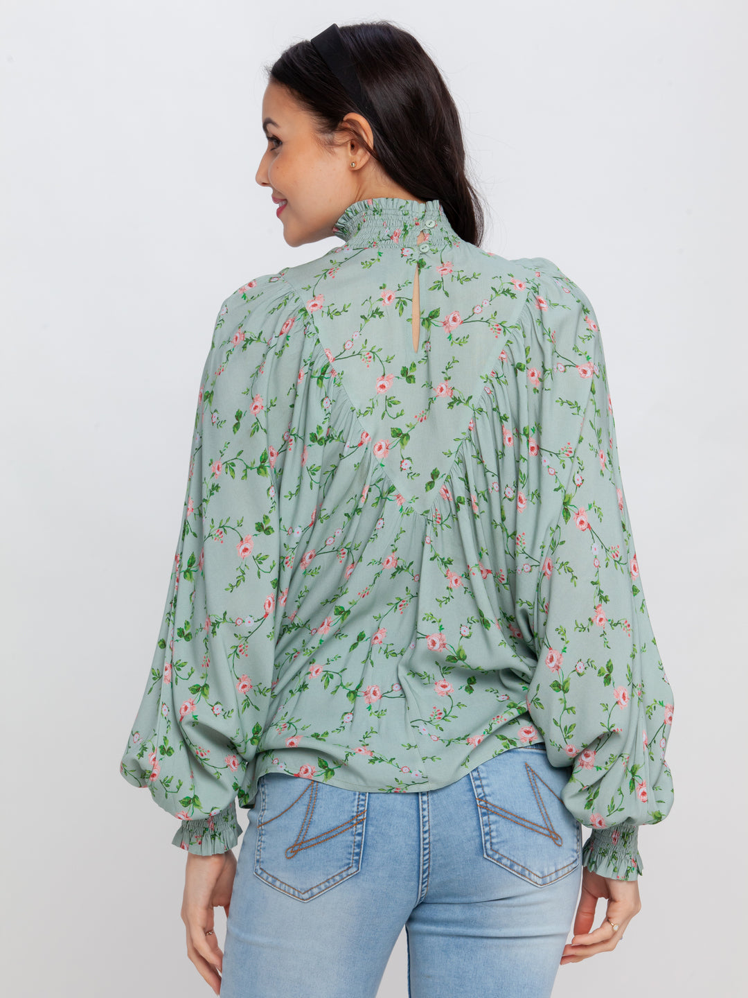 Green Printed Top For Women