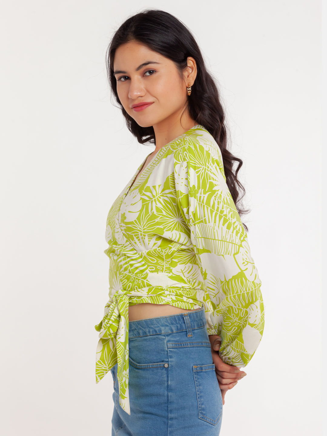 Green Printed Top For Women