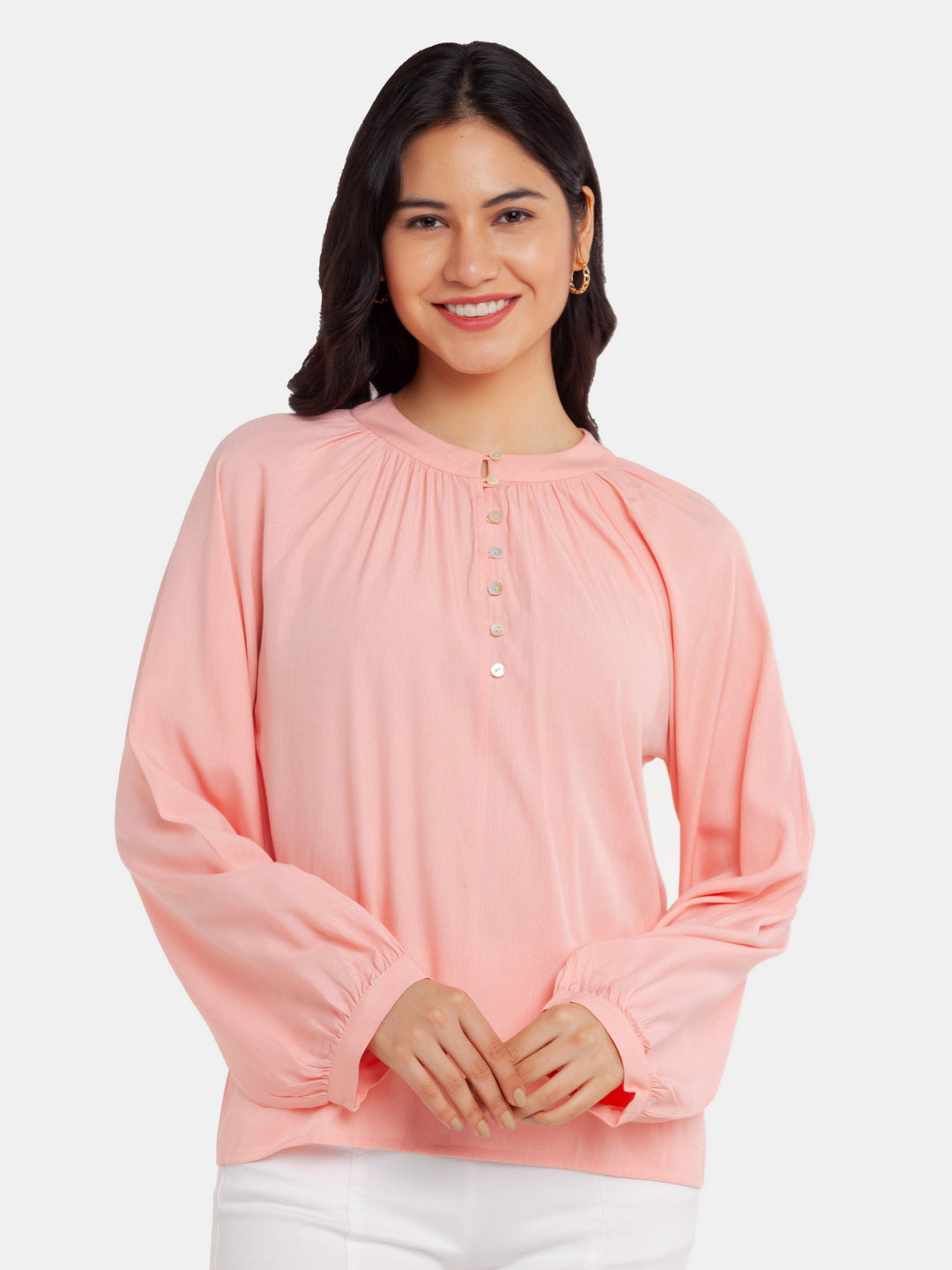 Pink Solid Top For Women