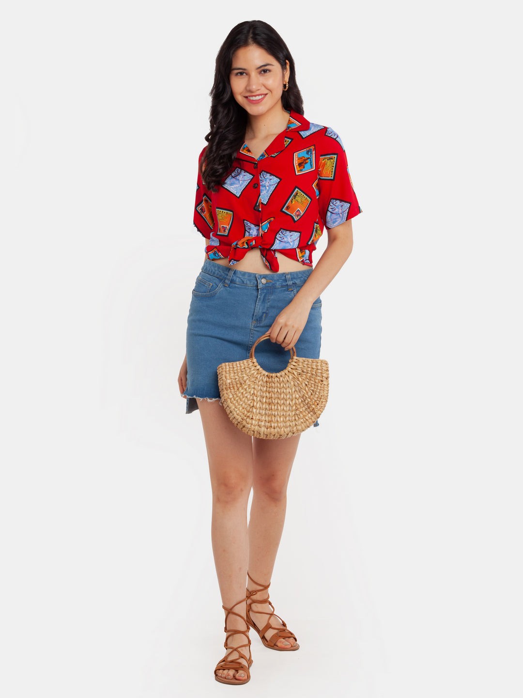 Red Printed Shirt For Women