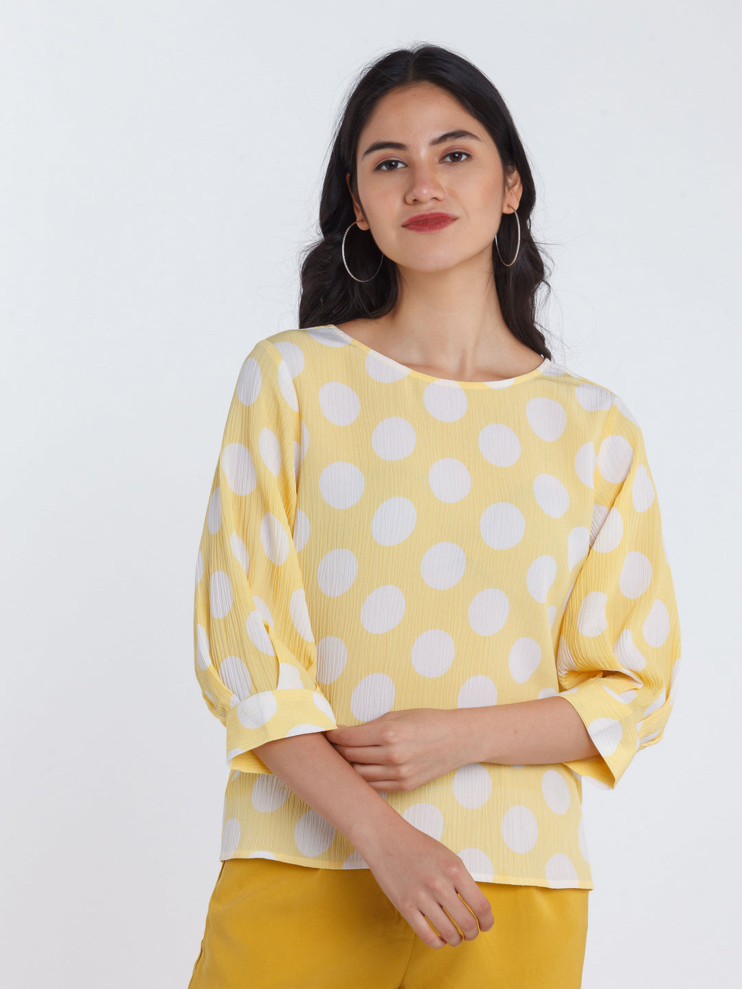 Yellow Polka Top