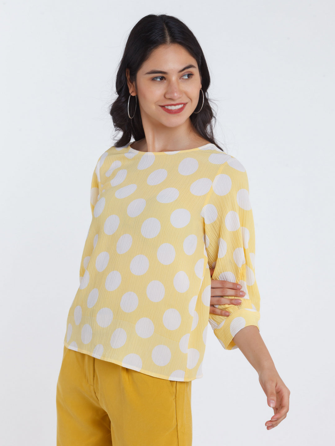 Yellow Polka Top