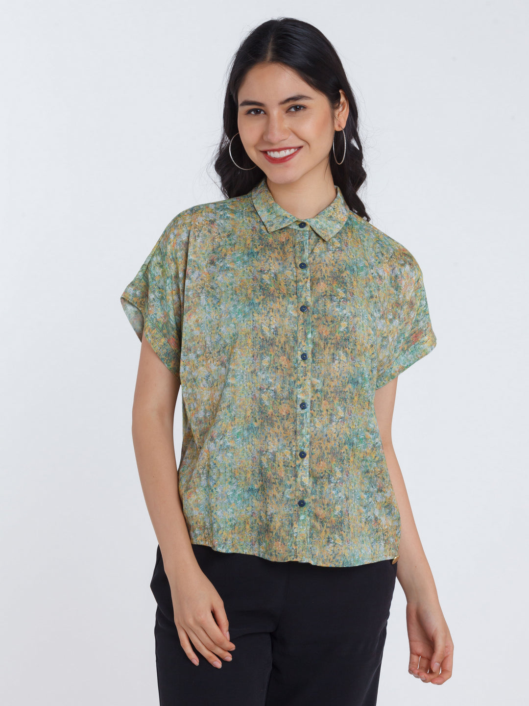 Multicolored Printed Straight Shirt