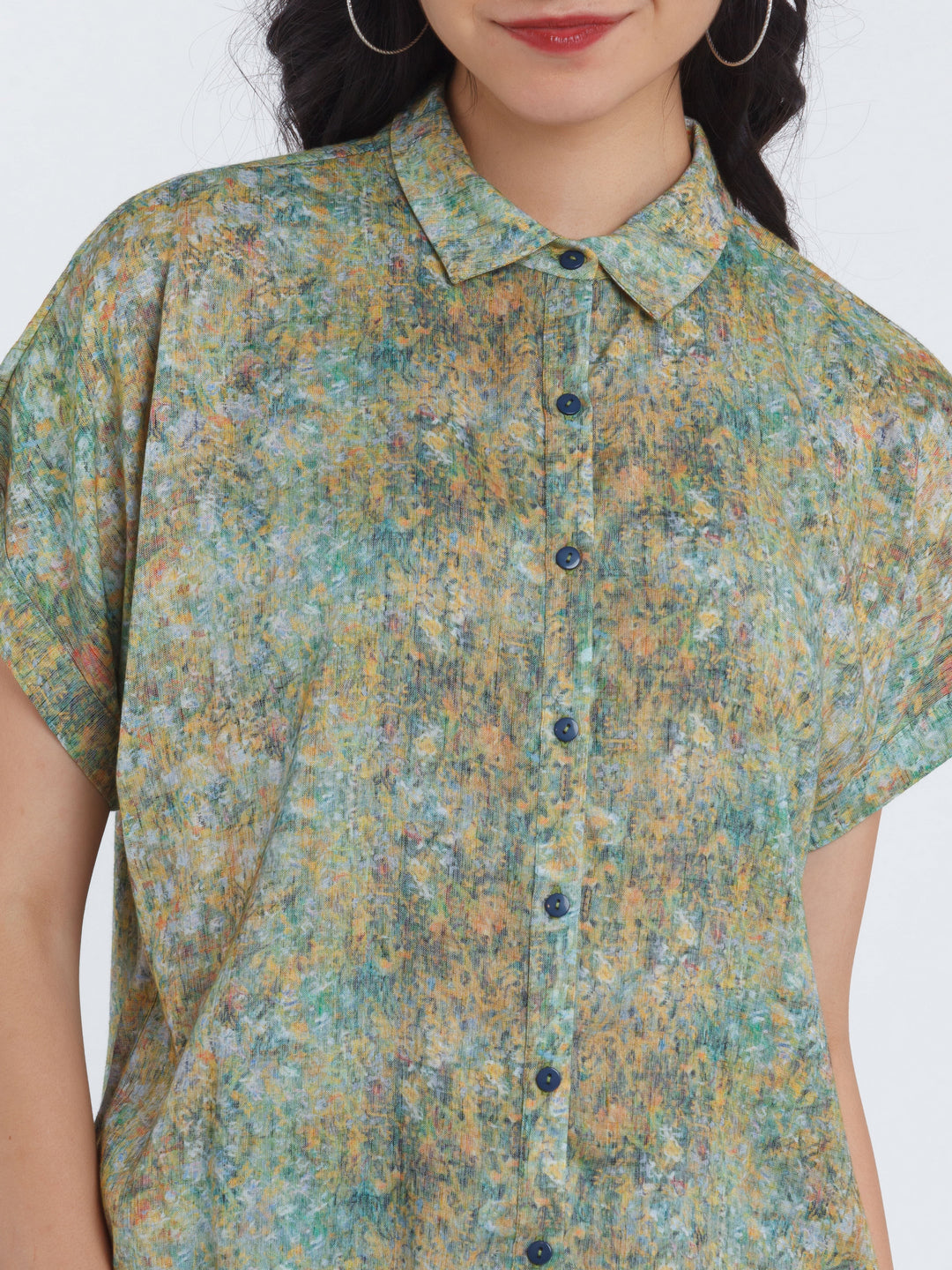 Multicolored Printed Straight Shirt For Women