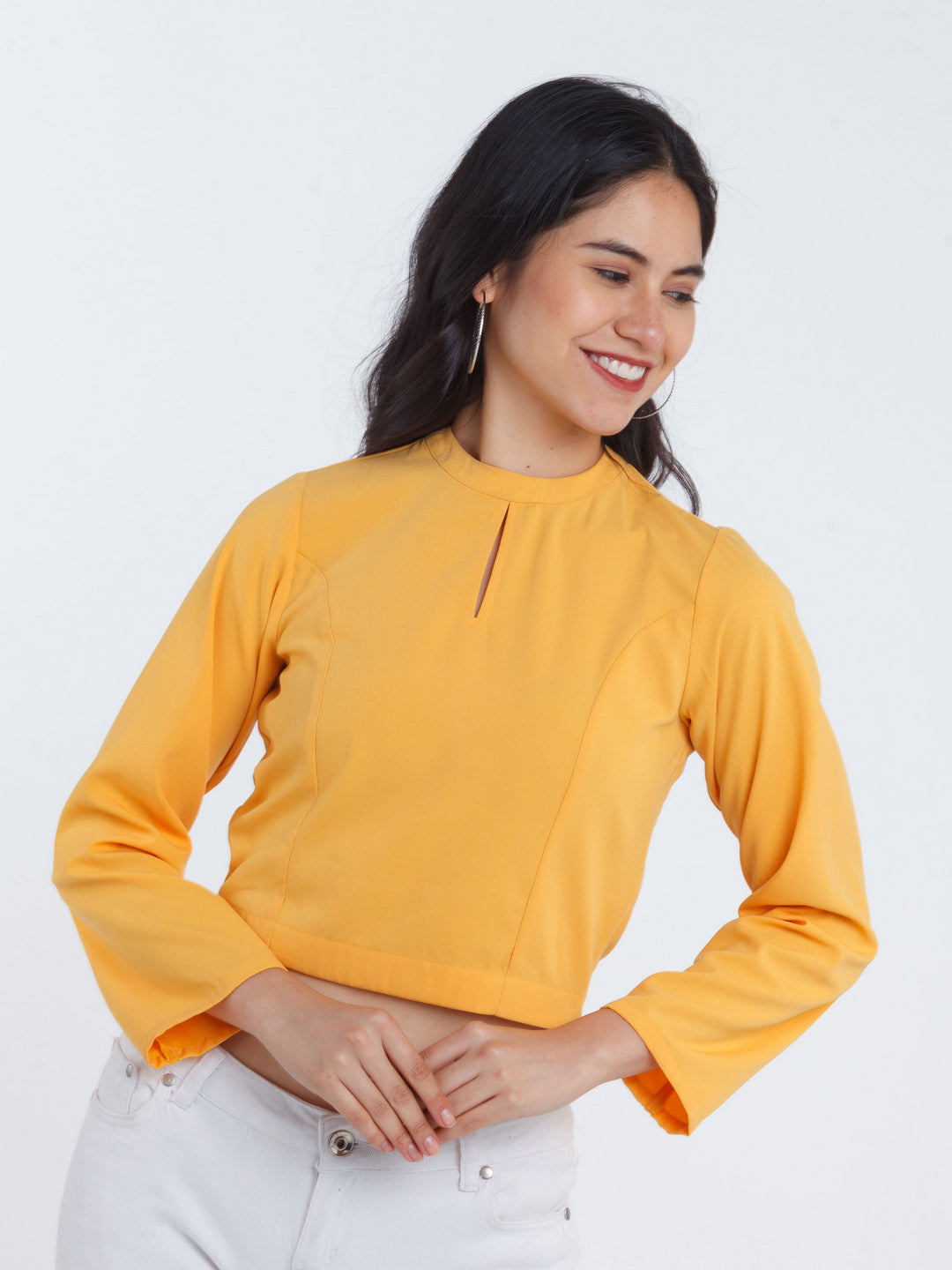 Yellow Solid Straight Top