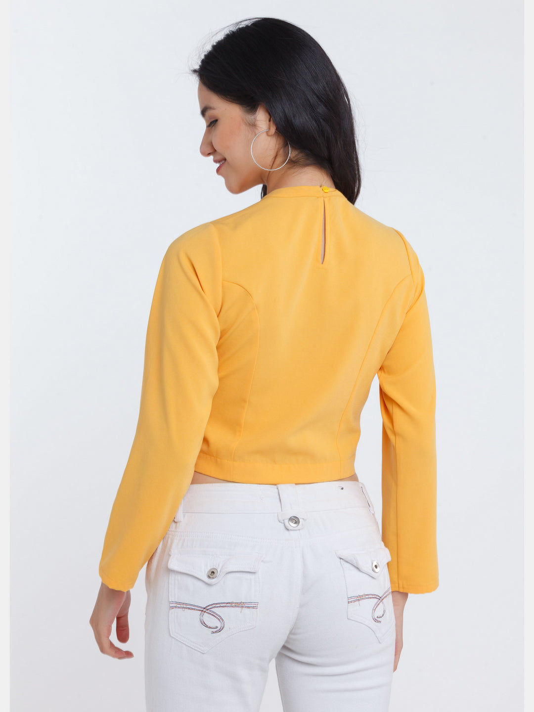 Yellow Solid Straight Top