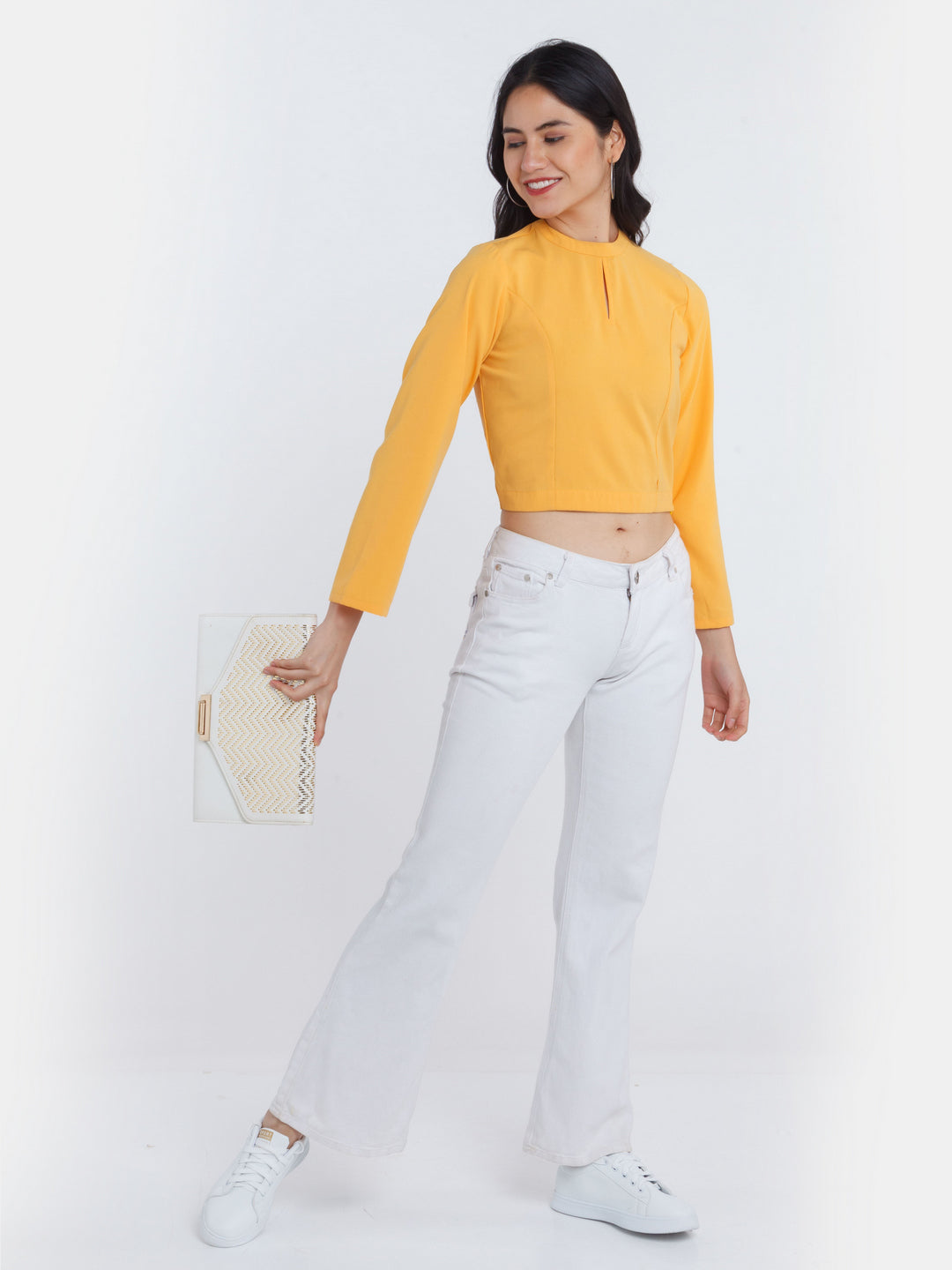 Yellow Solid Straight Top