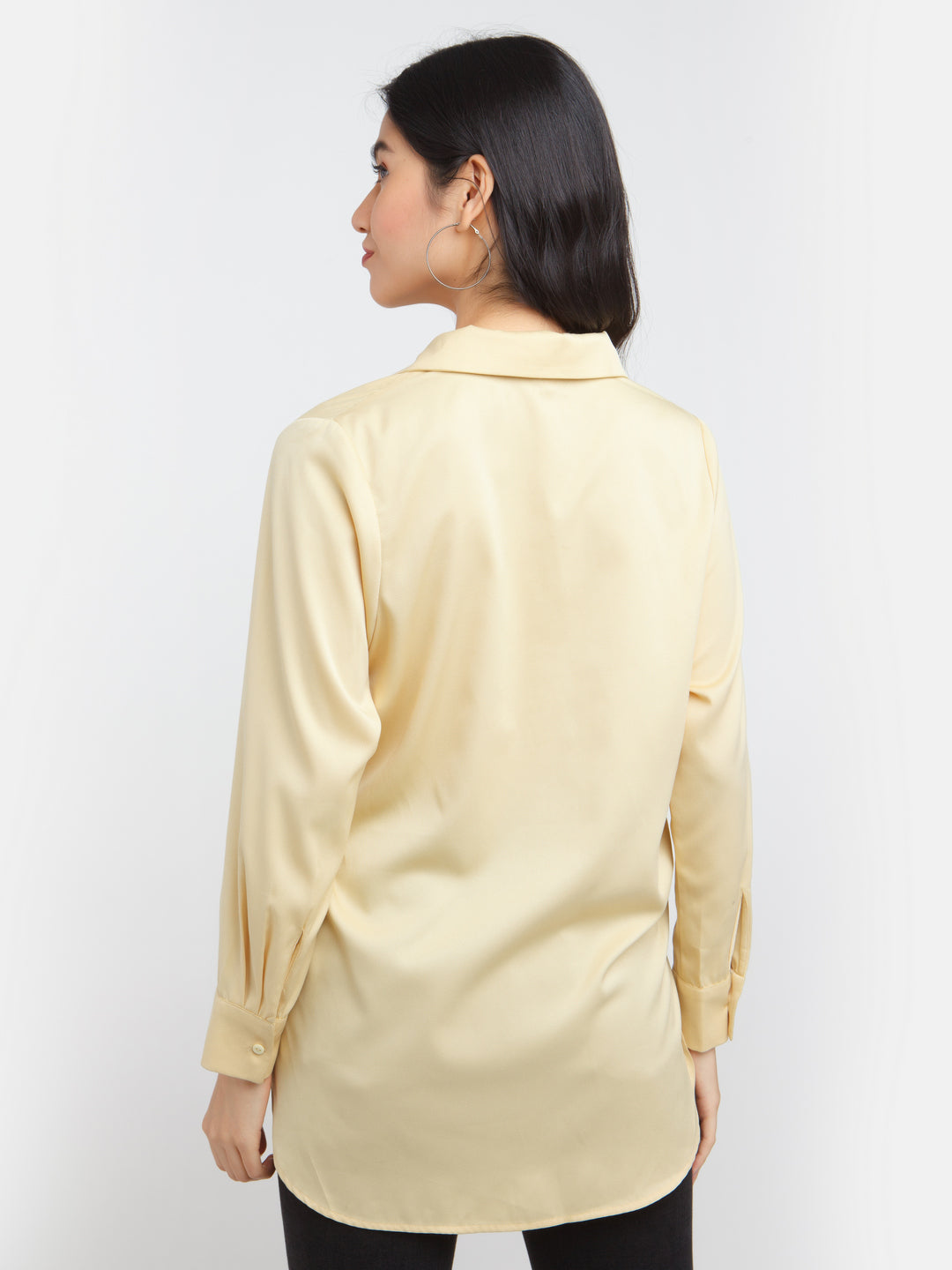 Yellow Solid Straight Shirt