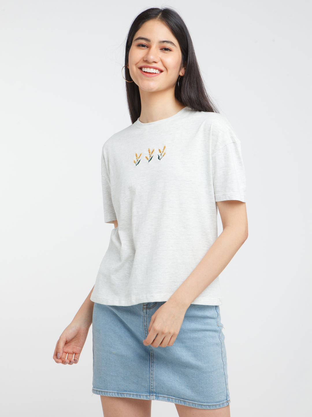 White Solid T-Shirt