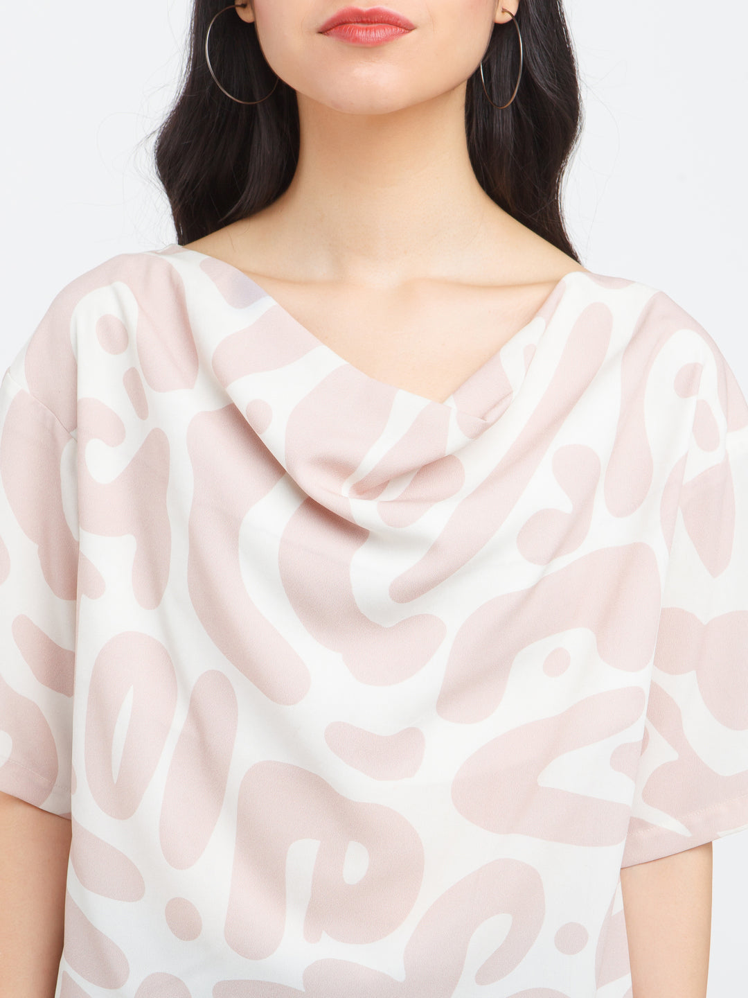 Off White Printed Fitted Top