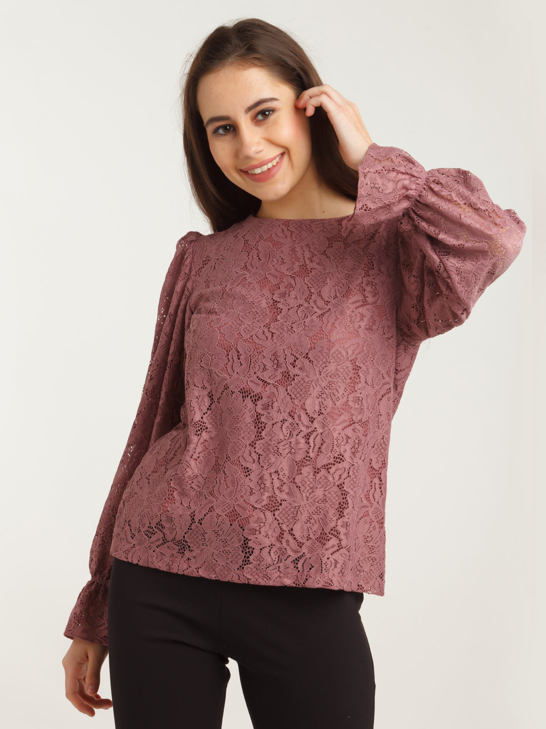 Pink Lace Top For Women