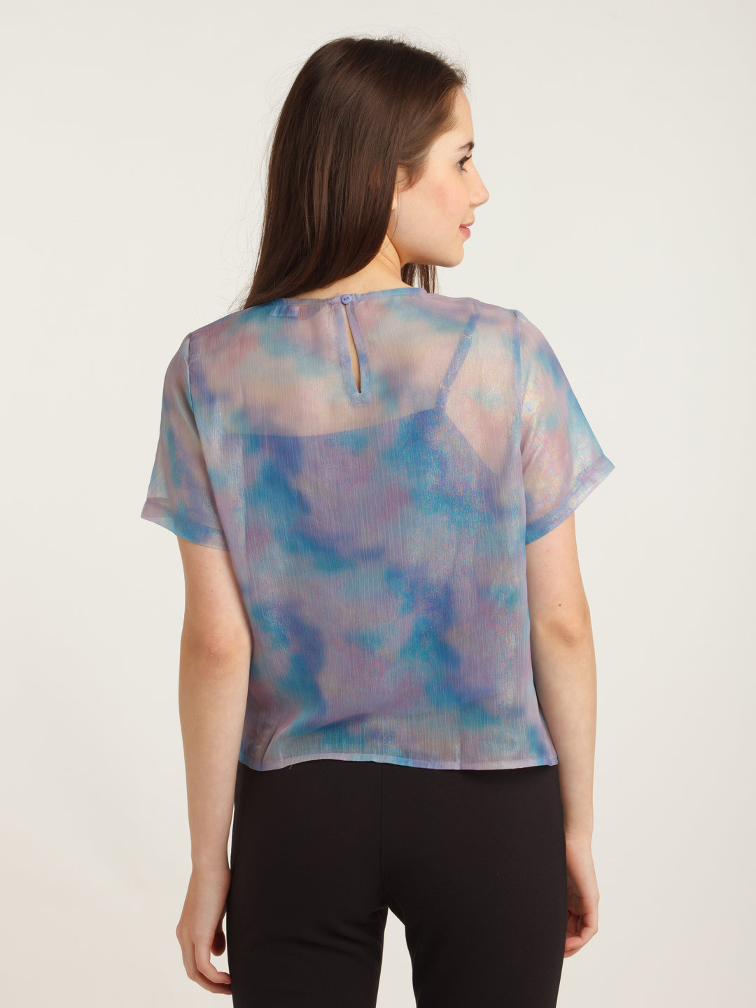 Blue Printed Top For Women