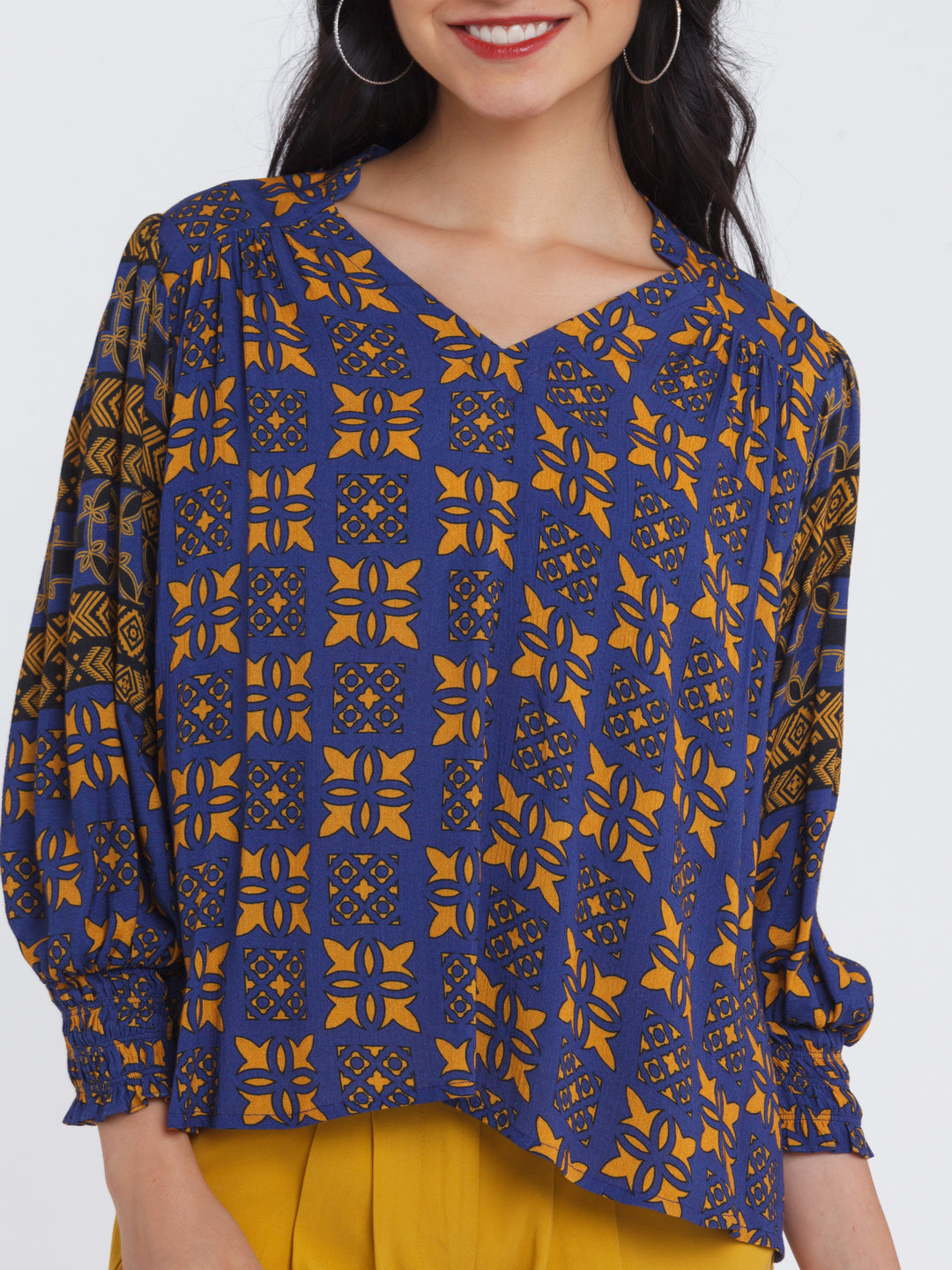 Blue Printed Top