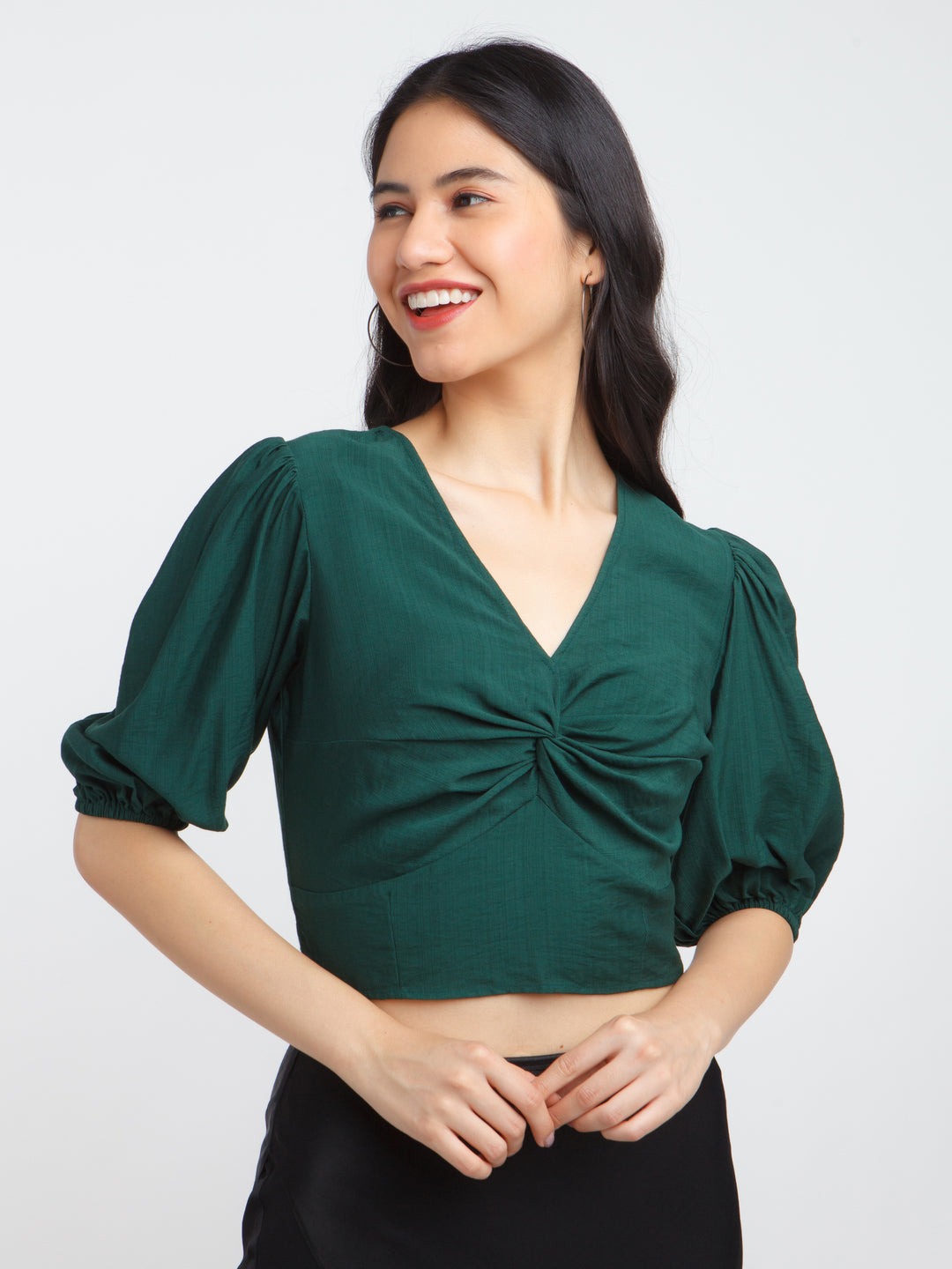 Green Solid Twisted Top