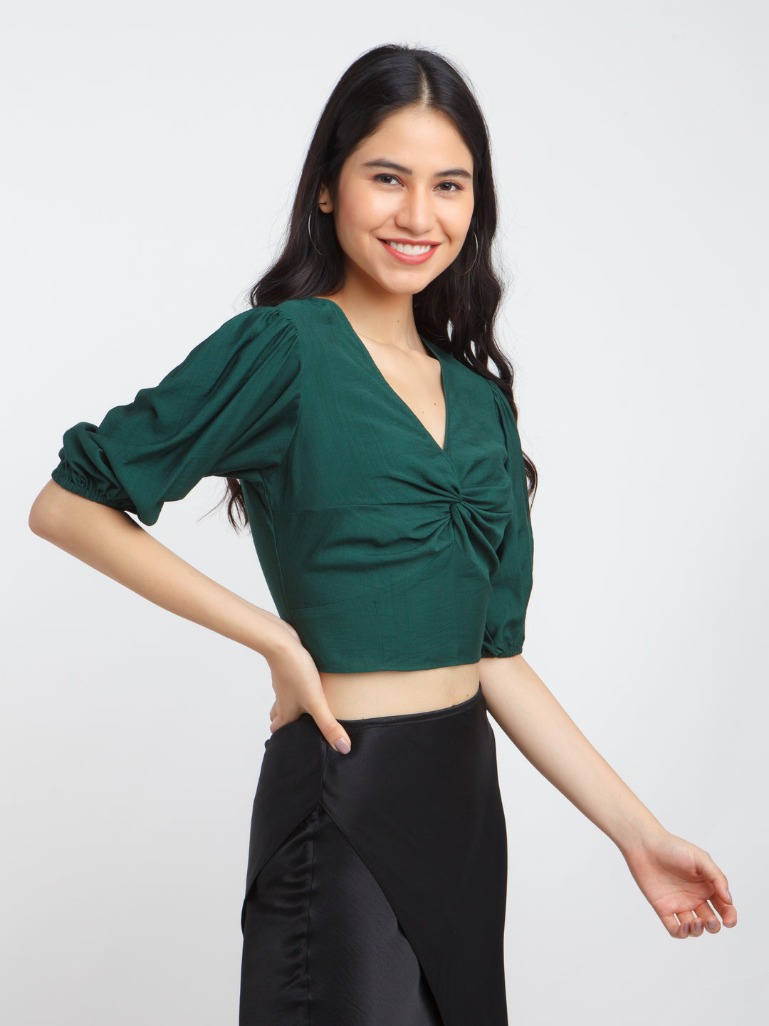 Green Solid Twisted Top