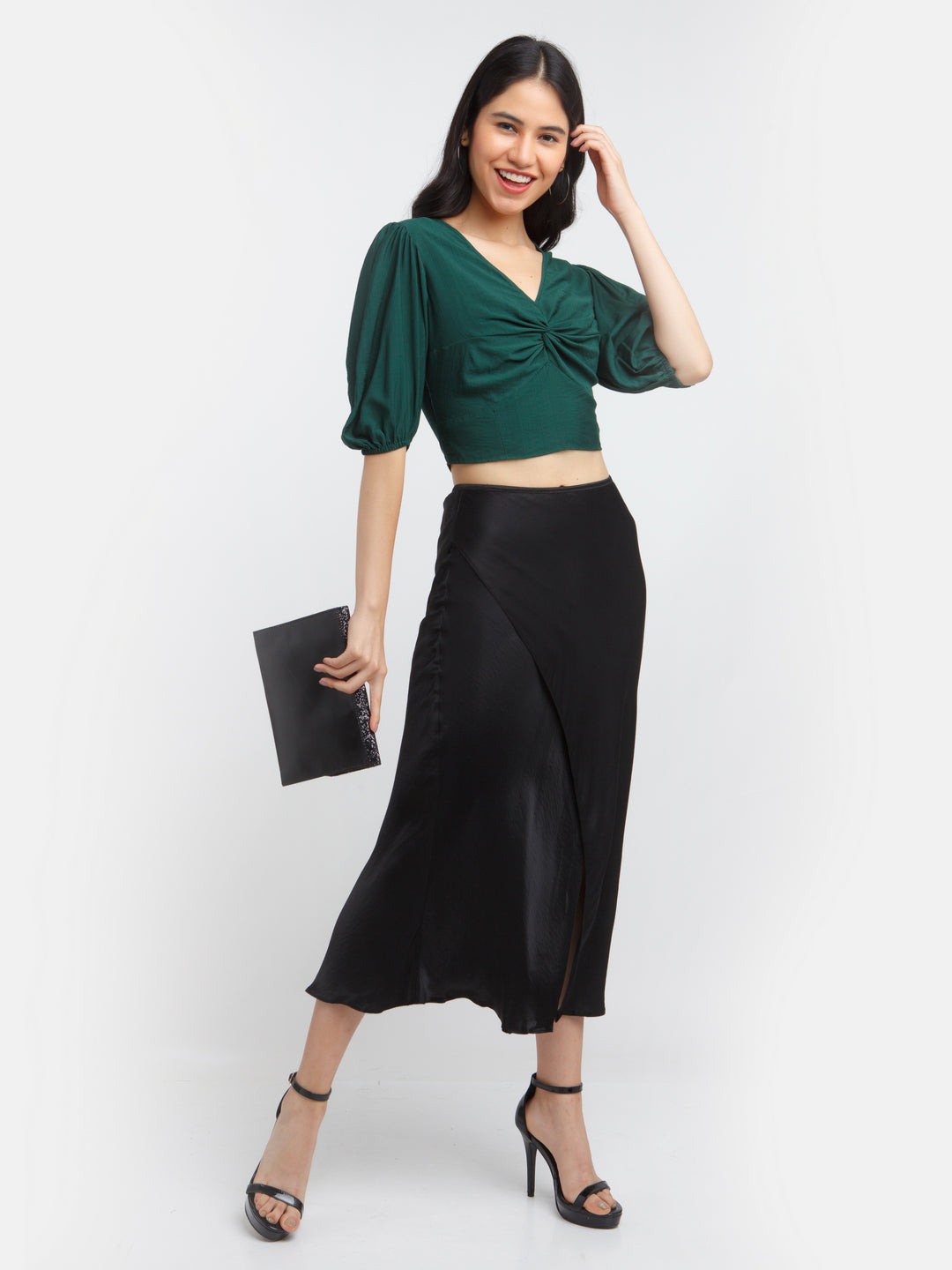 Green Solid Twisted Top