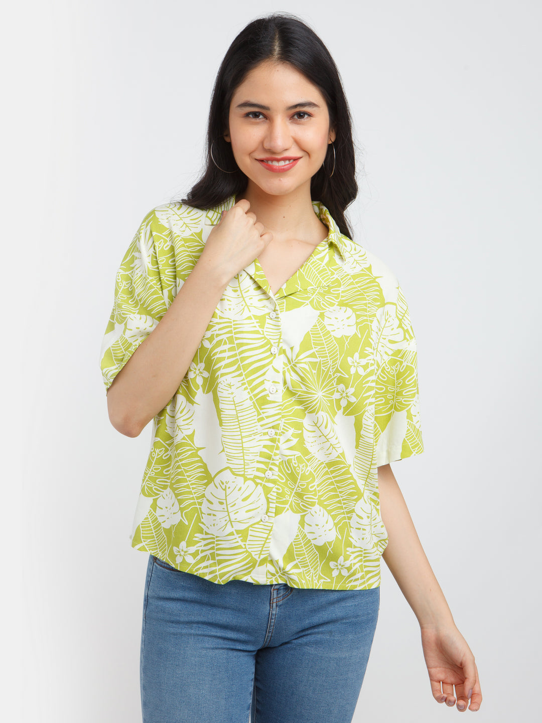 Green Printed shirt