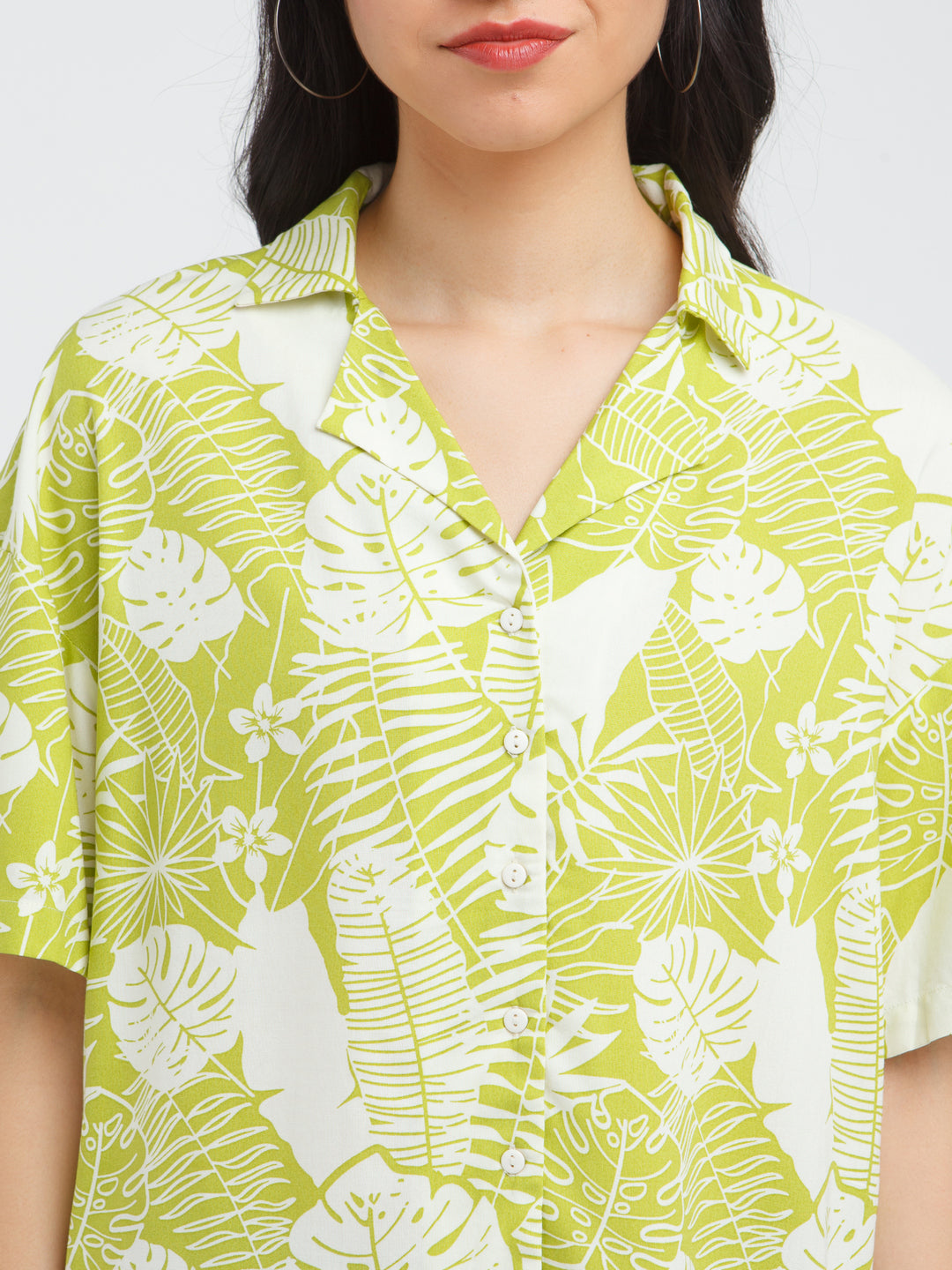 Green Printed shirt For Women
