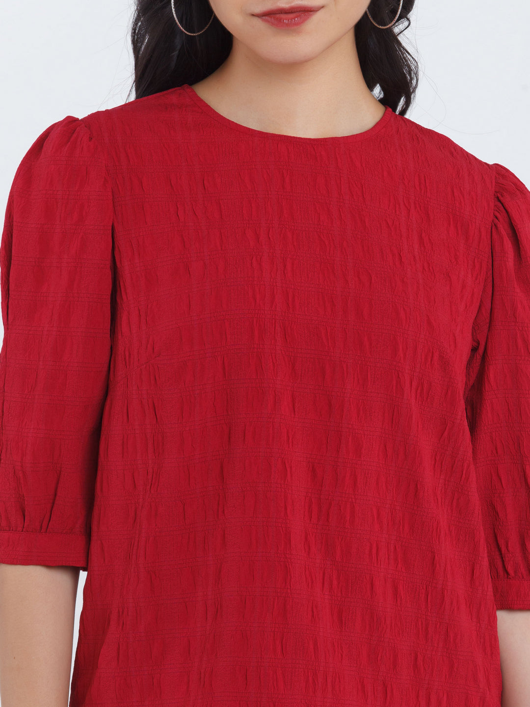 Red Puff Sleeve Top