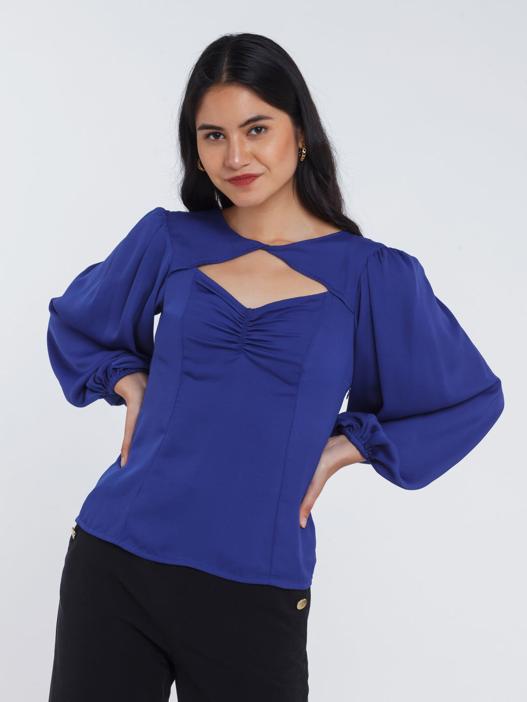 Blue Solid Top