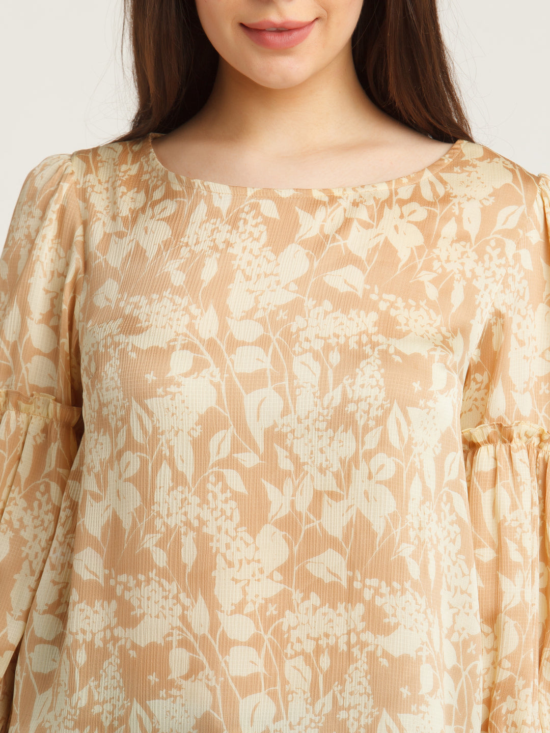 Peach Printed Top