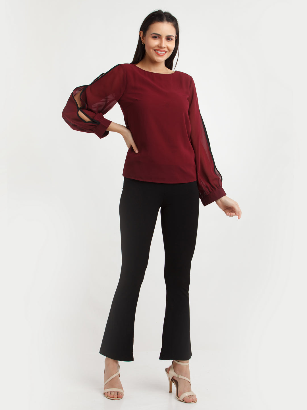 Maroon Solid Top