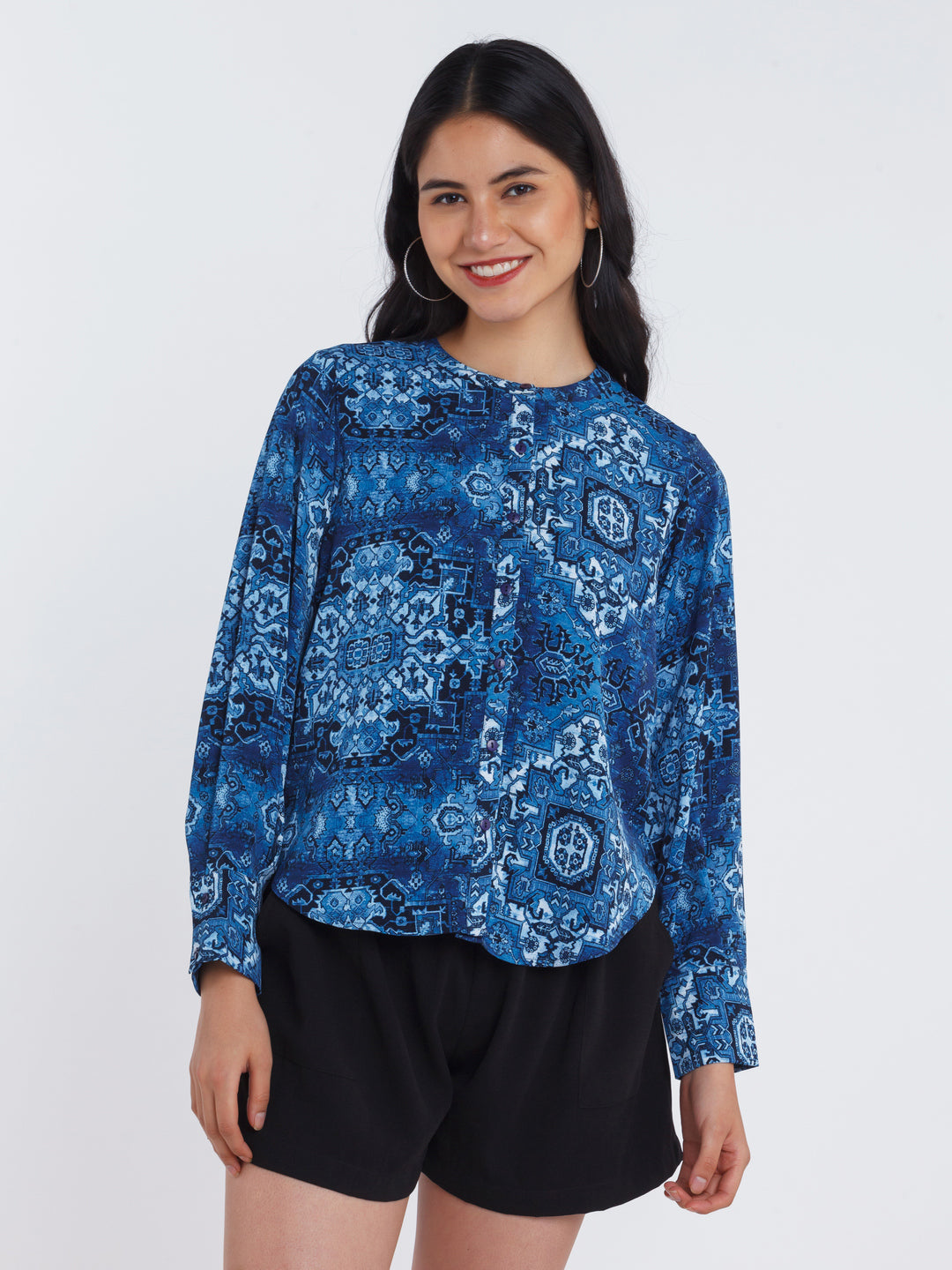 Blue Printed Shirt