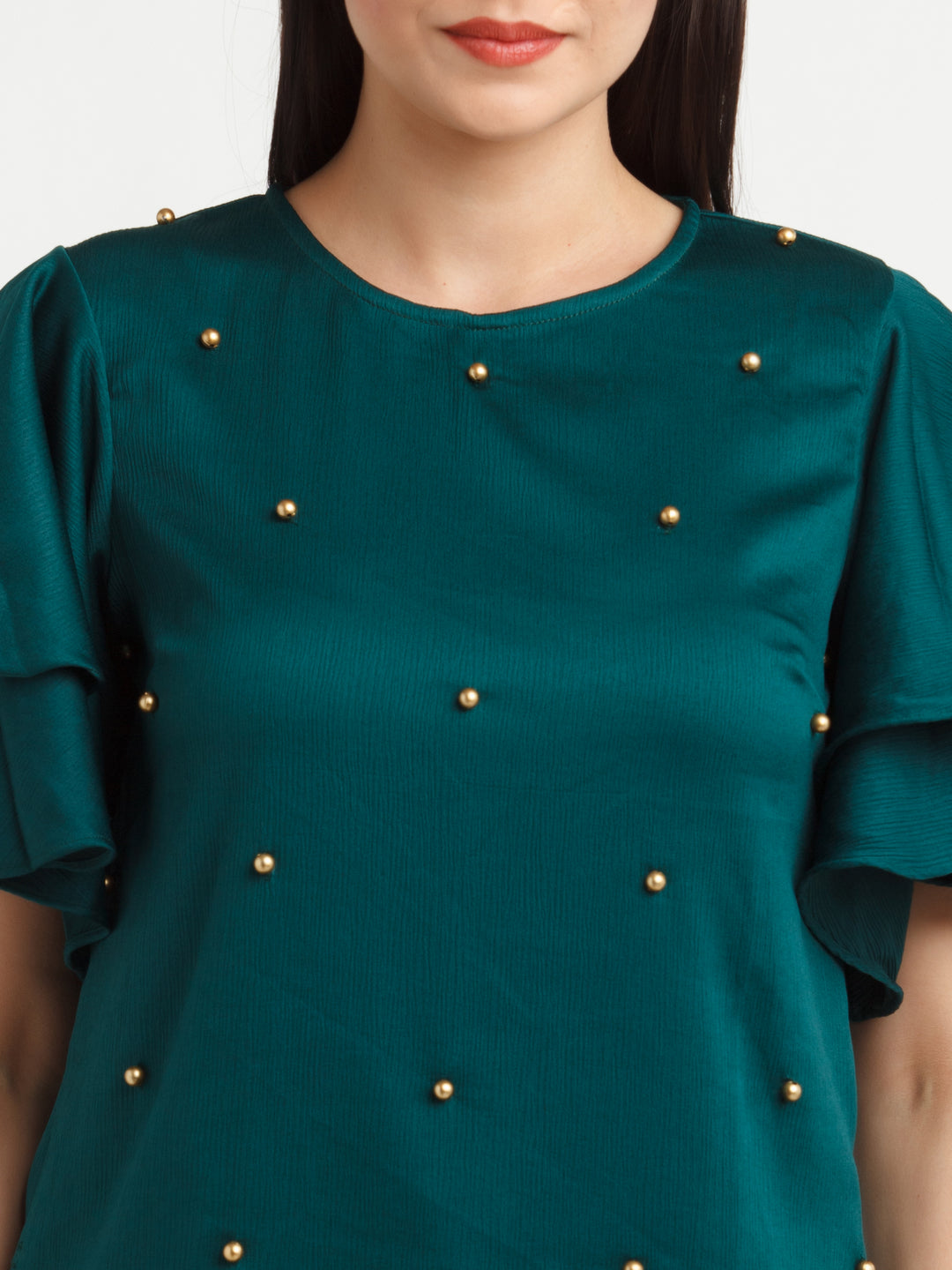 Green Embellished Top