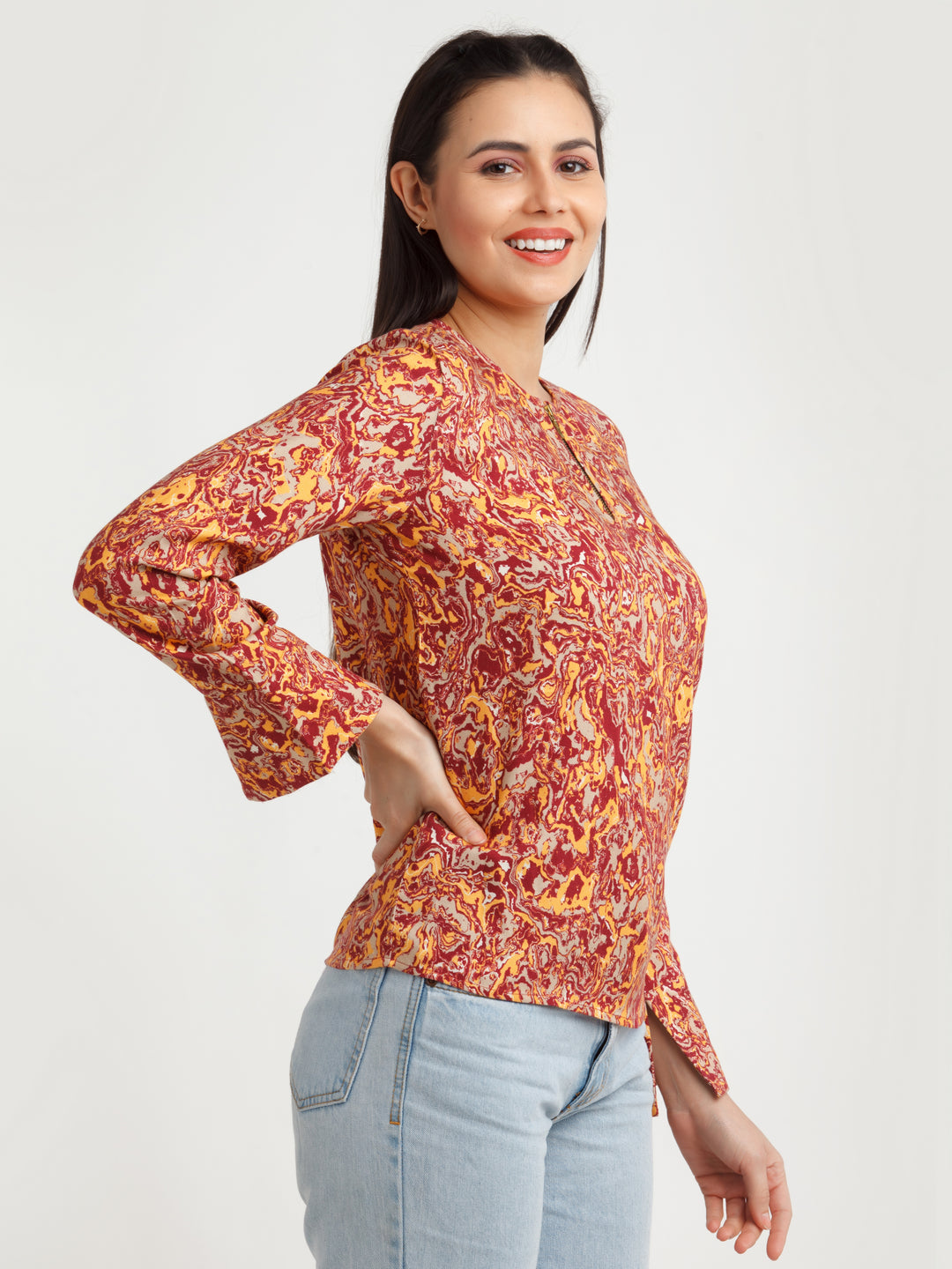 Multi Color Printed Top