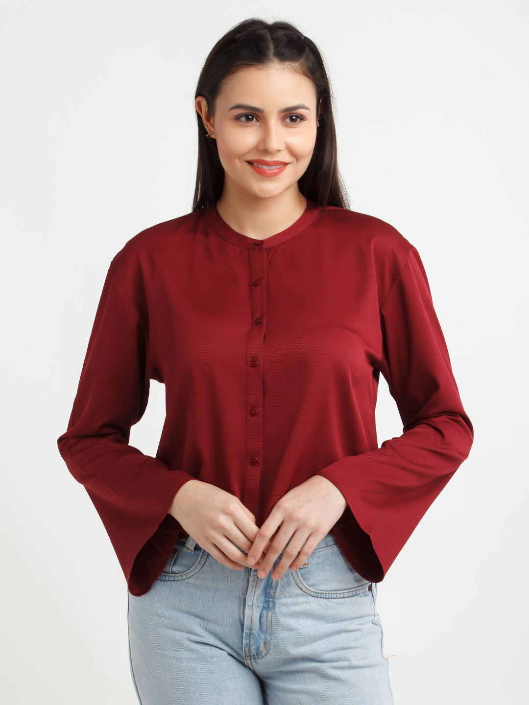 Maroon Solid Top