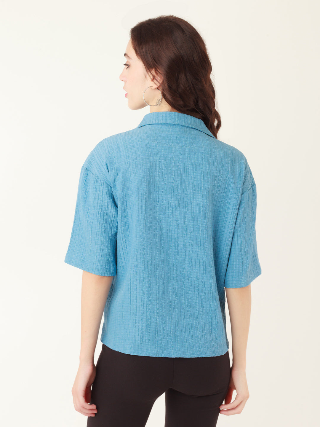 Blue Solid Utility Shirt