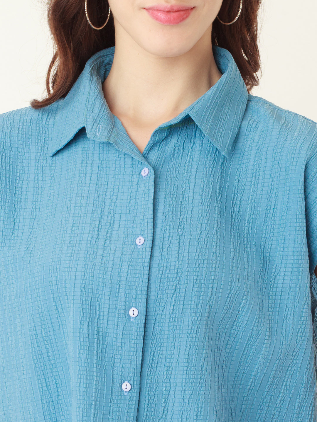 Blue Solid Regular Shirt