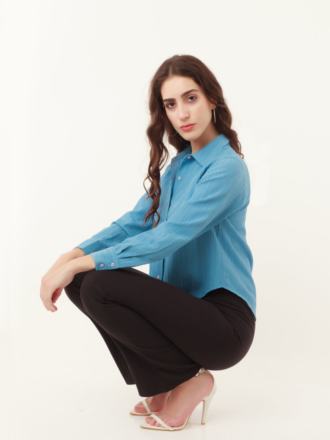 Blue Solid Regular Top