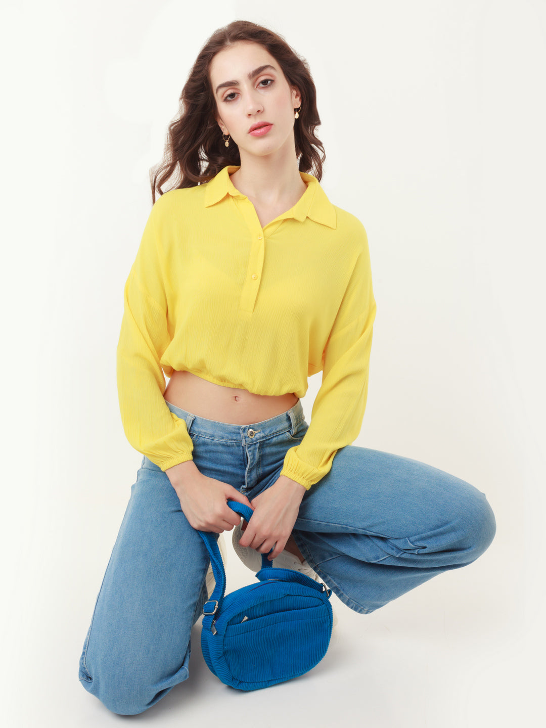 Yellow Solid Elasticated Top