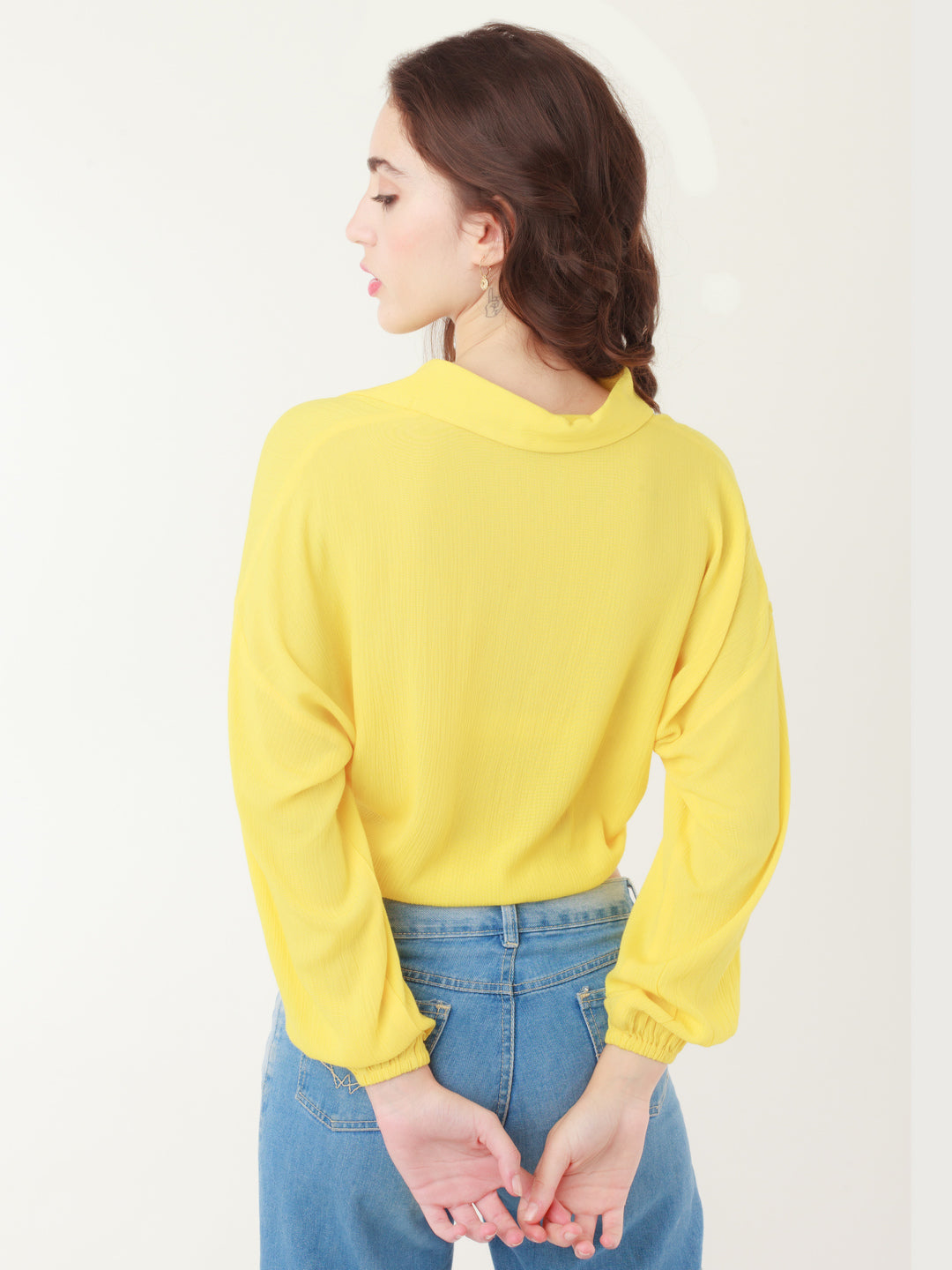 Yellow Solid Elasticated Top