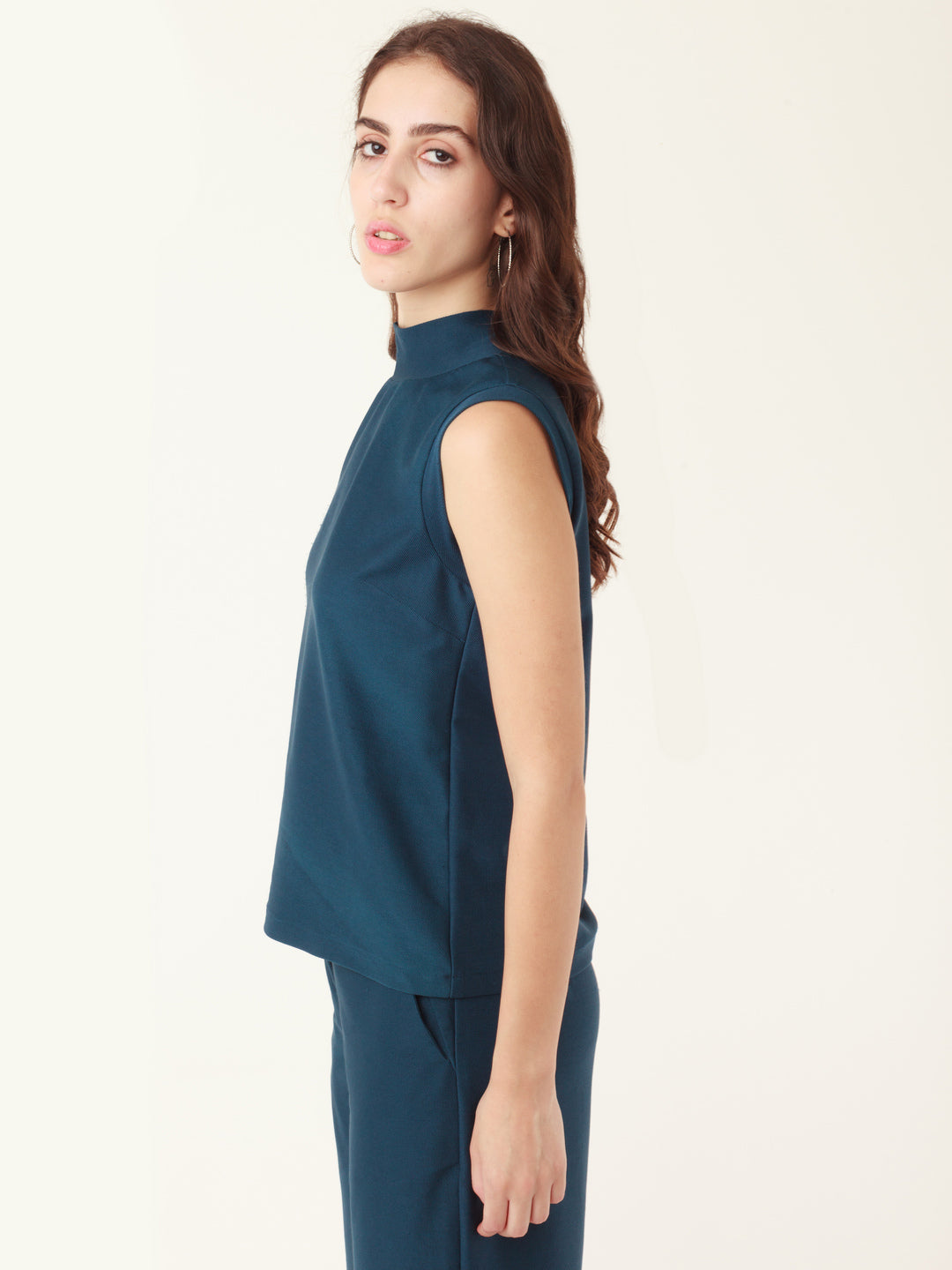 Blue Solid Regular Top