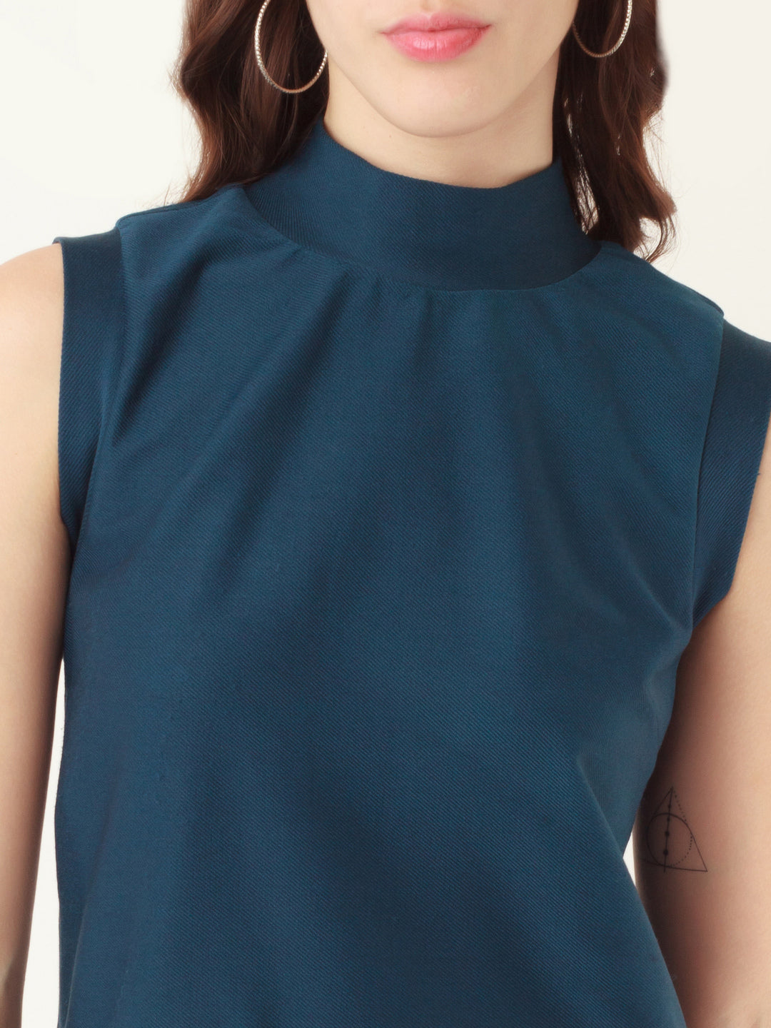 Blue Solid Regular Top