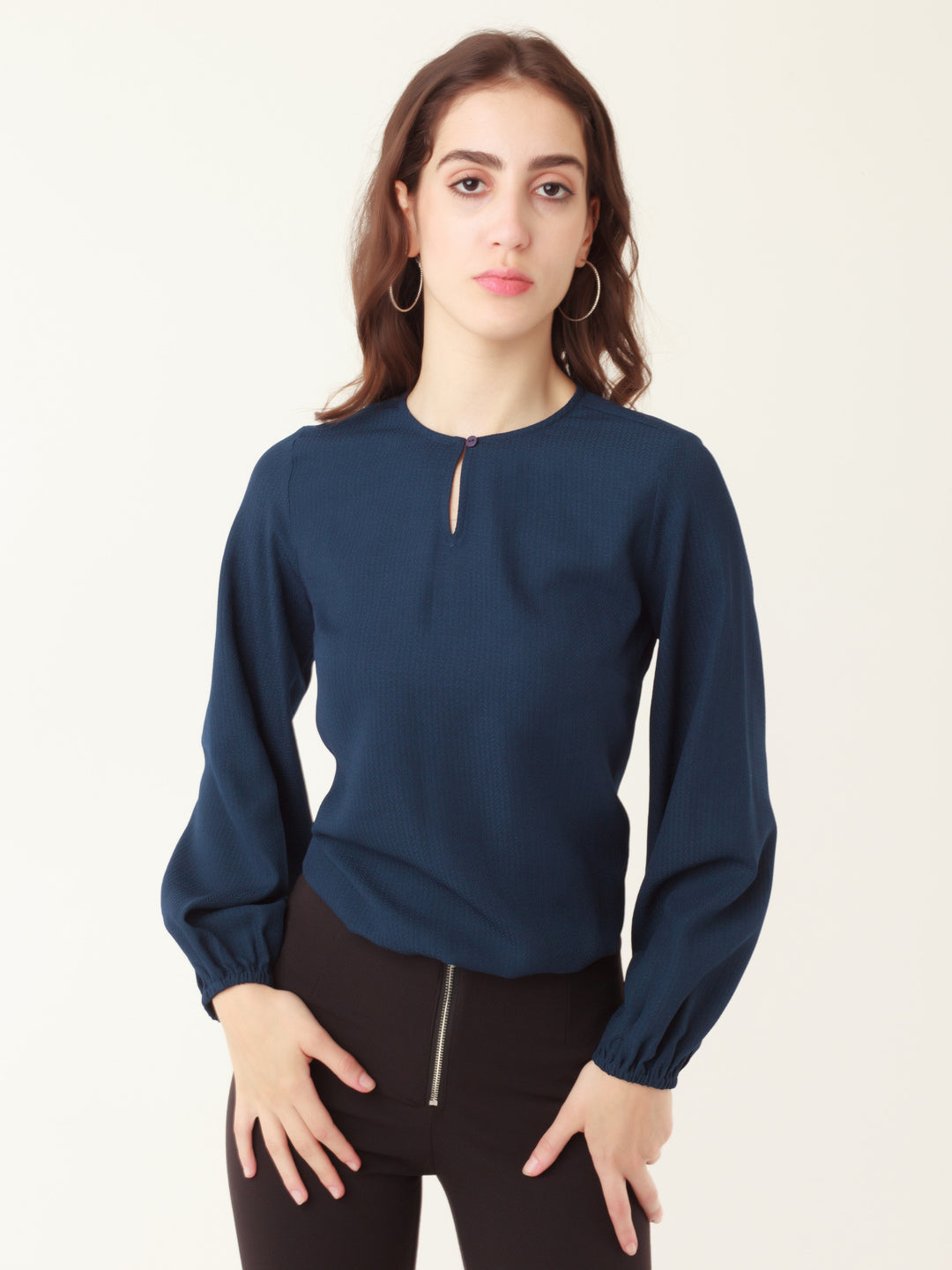 Blue Solid Regular Shirt