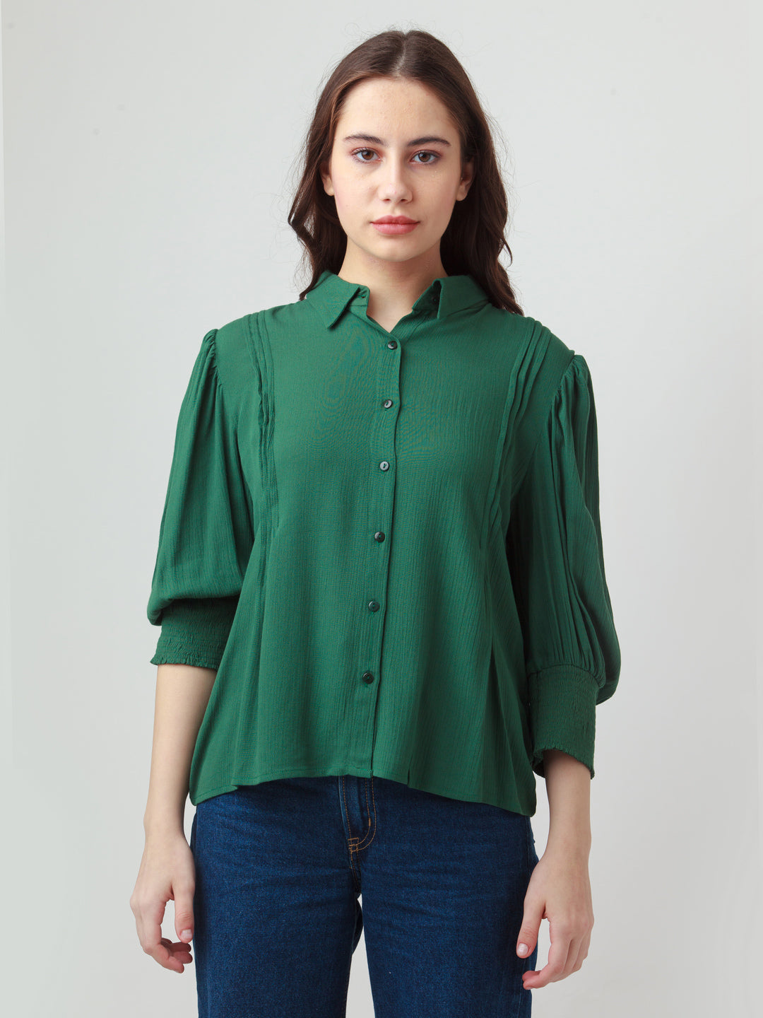 Green Solid Shirt