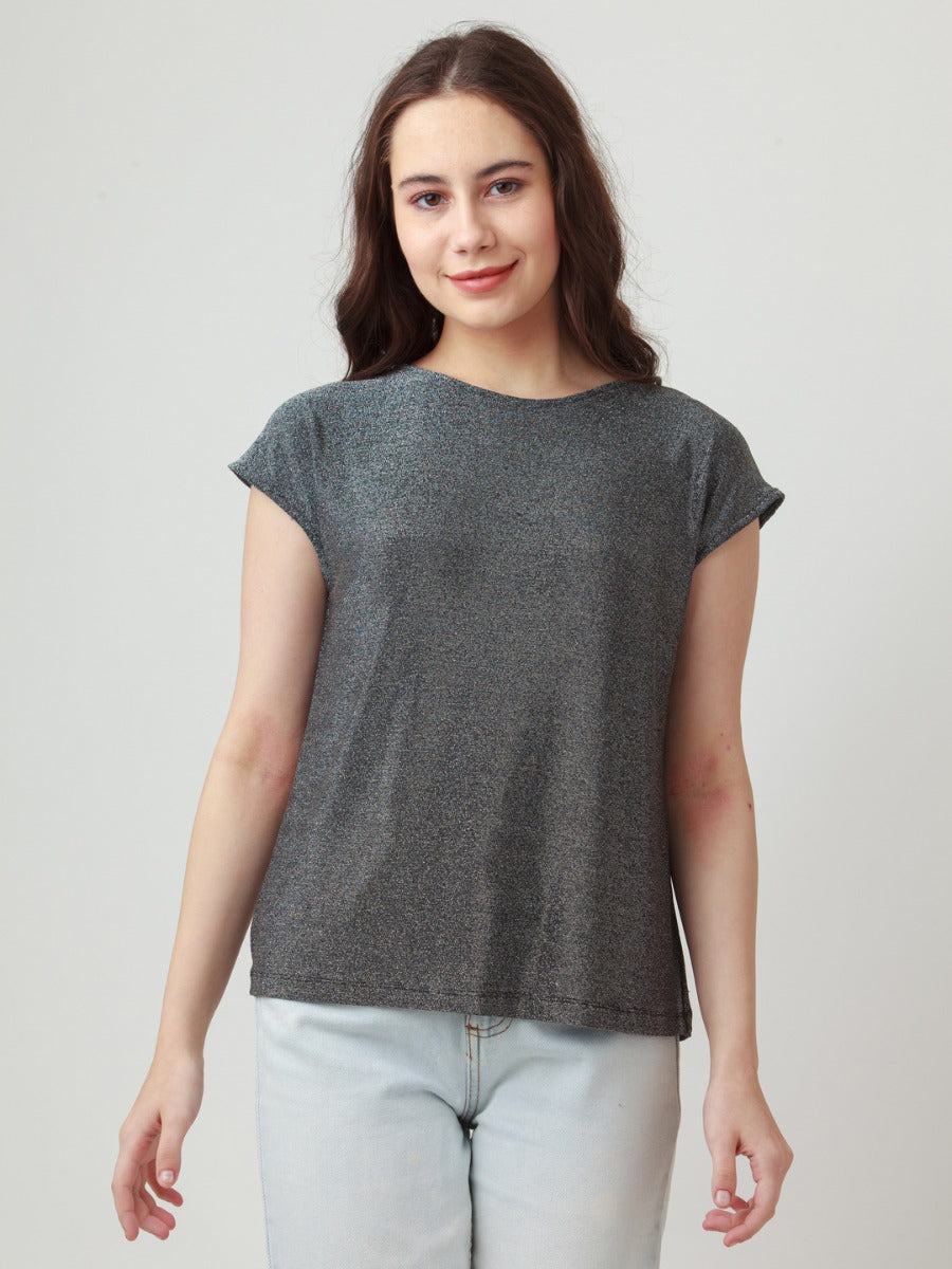 Silver Solid Top For Women