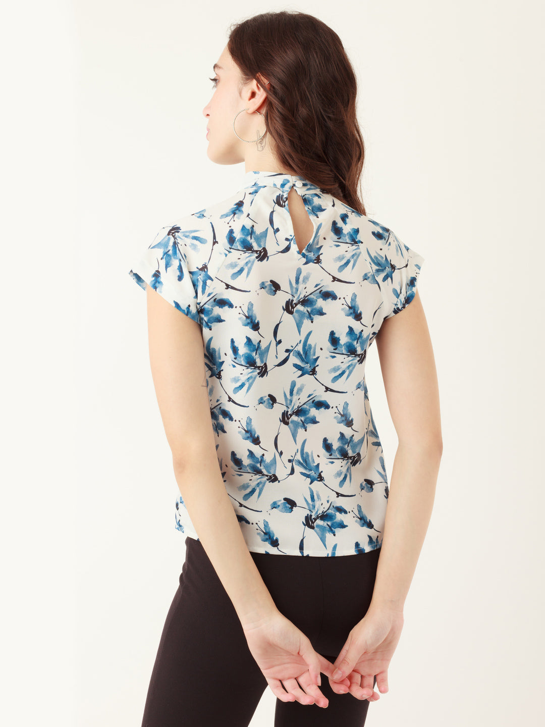 White Tropical Prints Straight Top