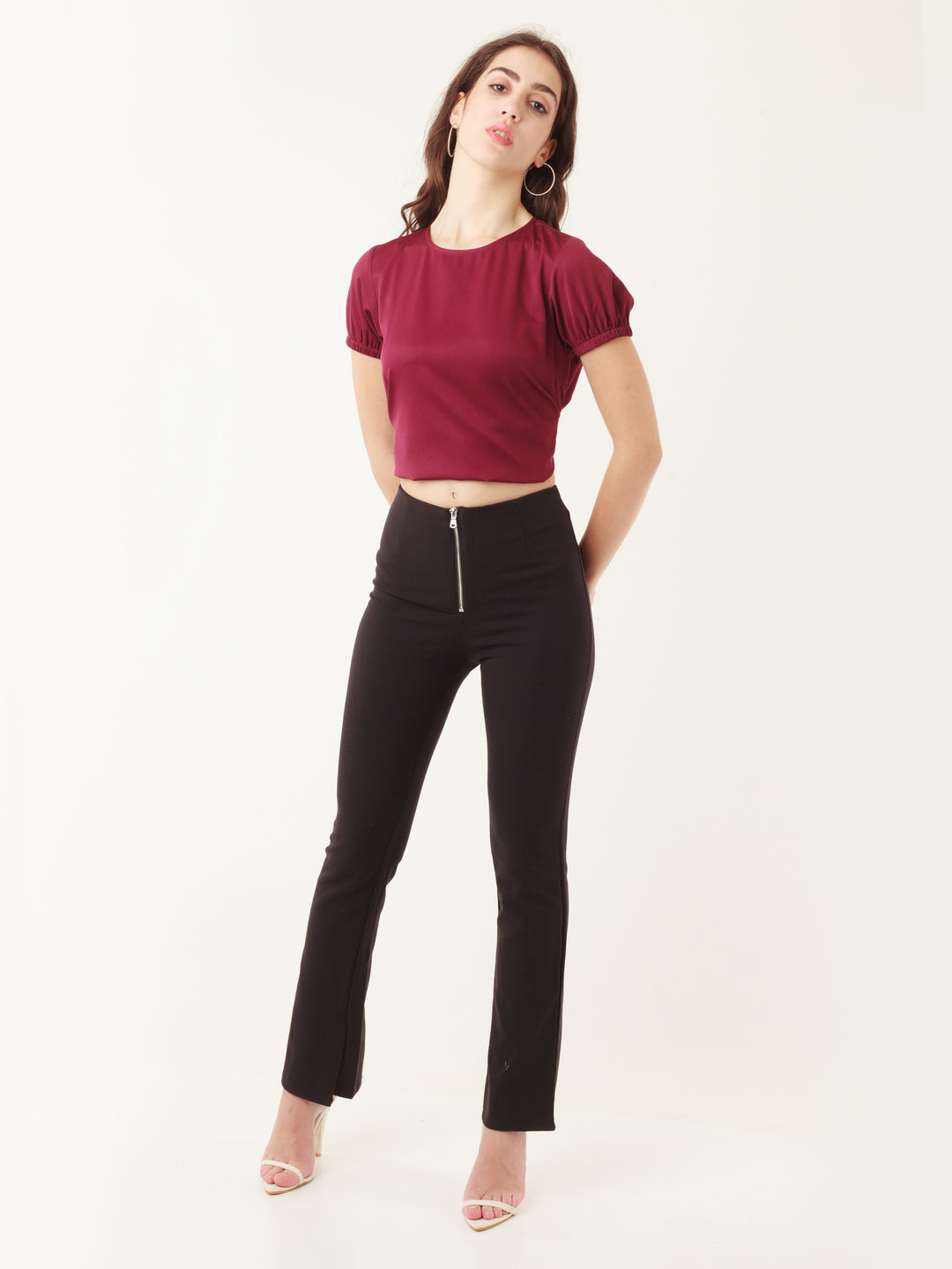 Red Solid Regular Top