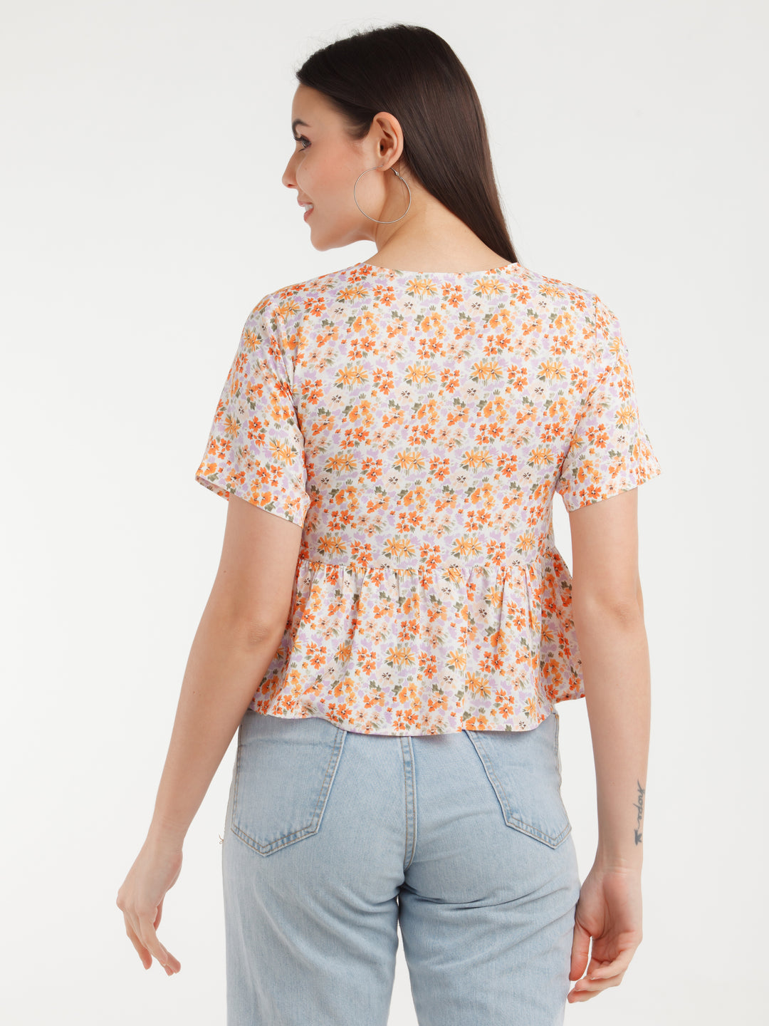 Multicolor Printed Tie-Up Top