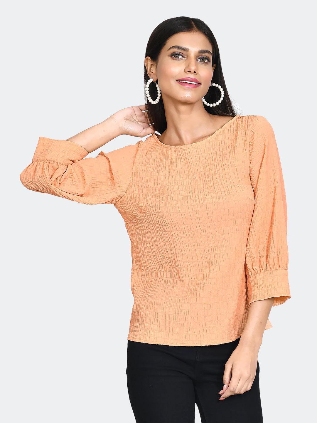 Orange Textured Top