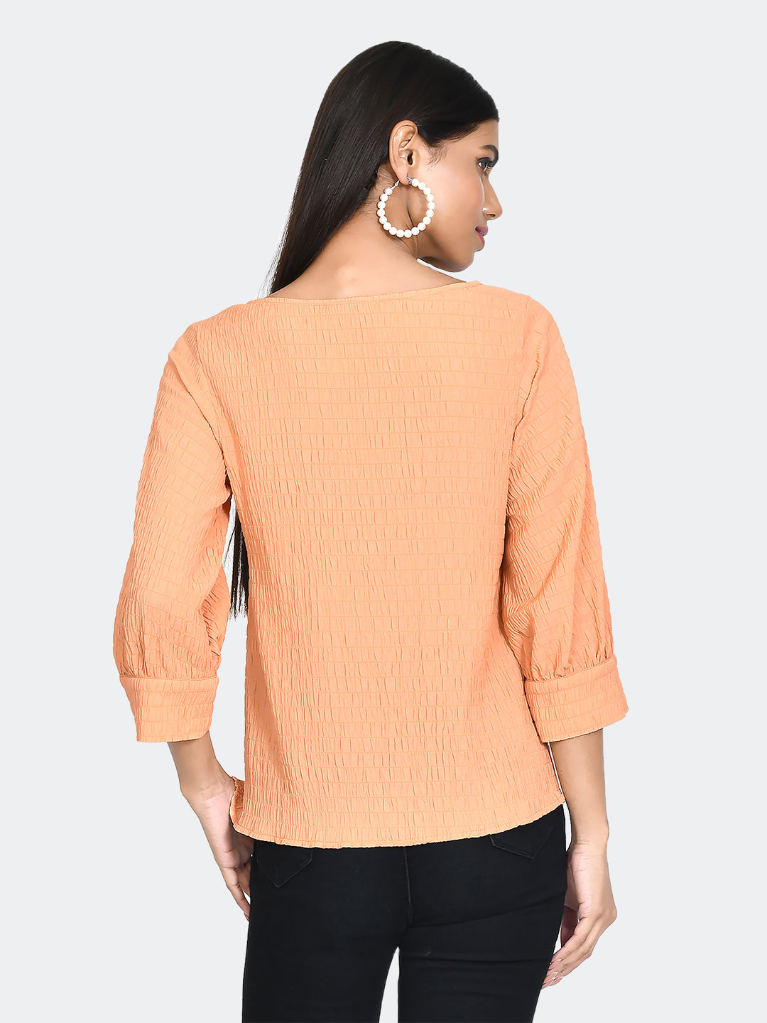 Orange Textured Top