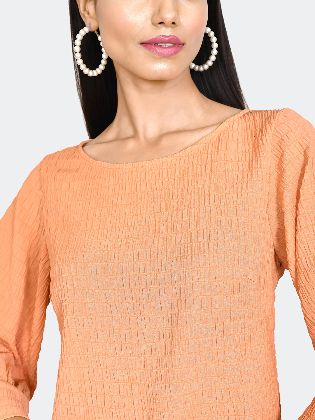 Orange Textured Top