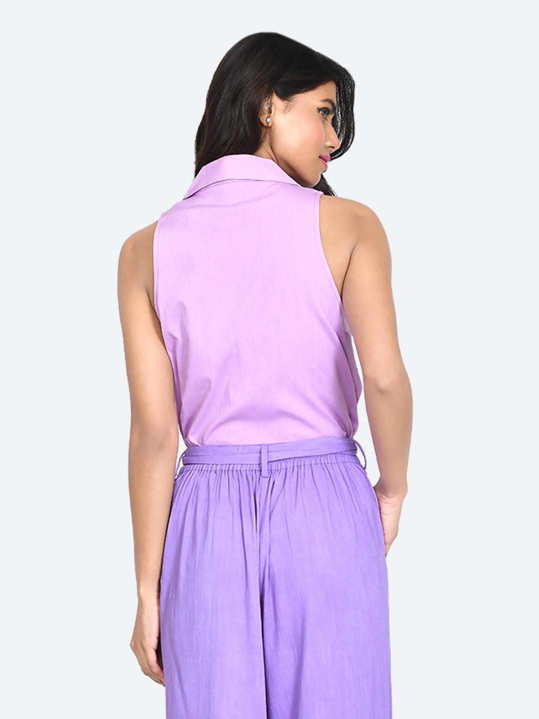 Purple Solid Top For Women